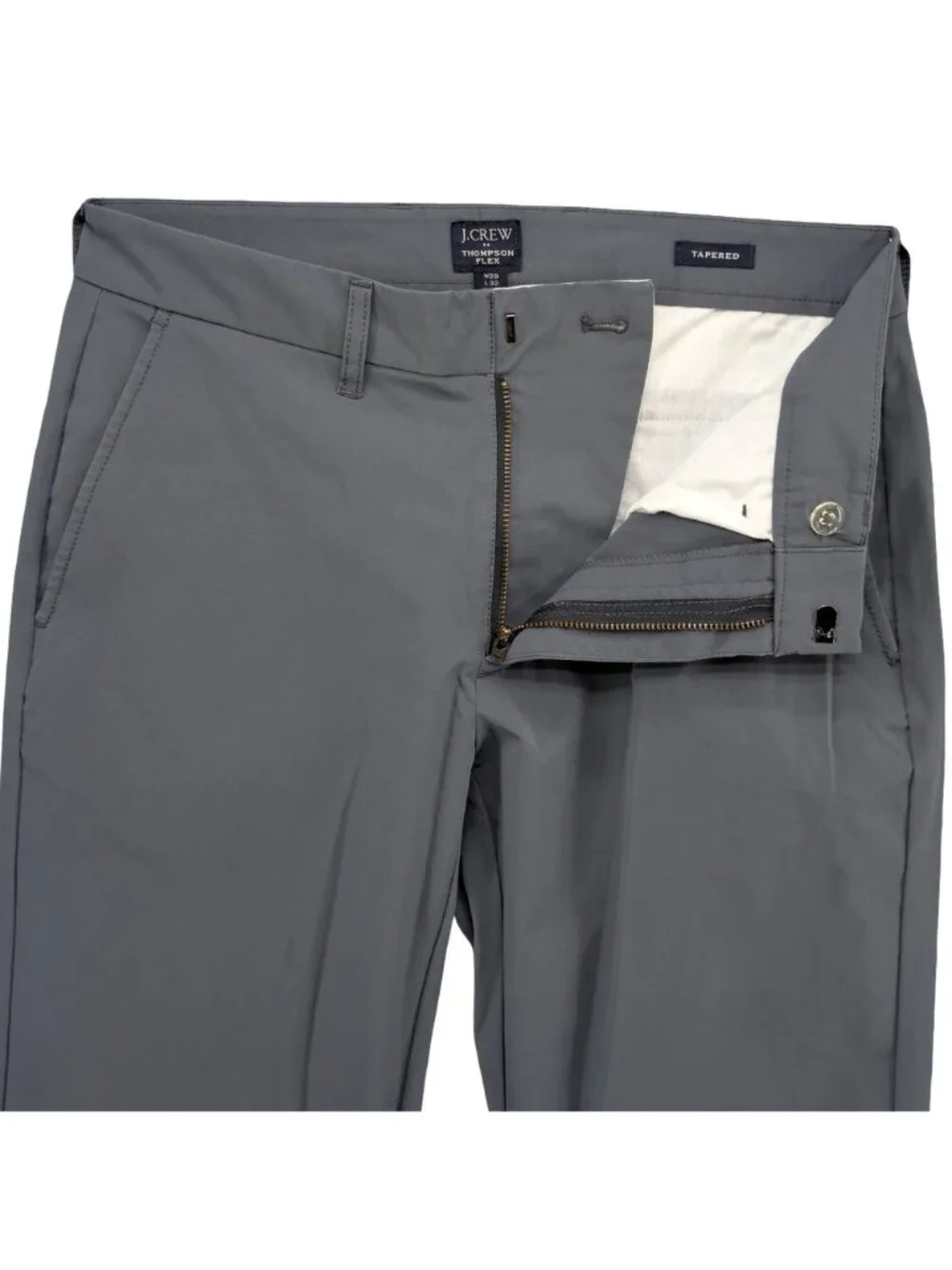 J.CREW Thompson Flex Tech Pants Mens Grey Tapered Flat Front Size 29x32